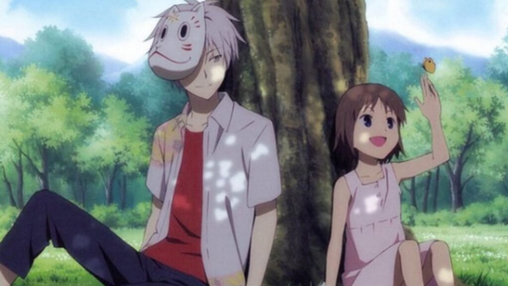 hotaru and gin smiling under the tree