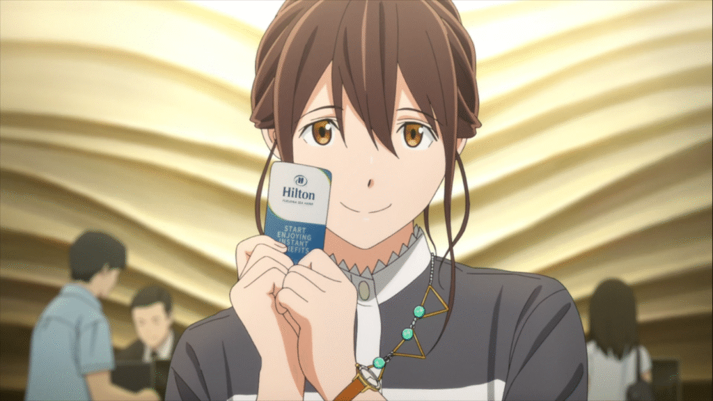 Sakura with hotel key